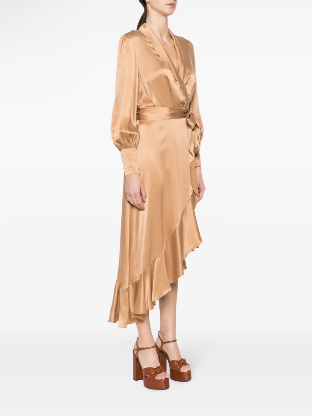 Zimmermann Silk Long Sleeve Wrap Dress